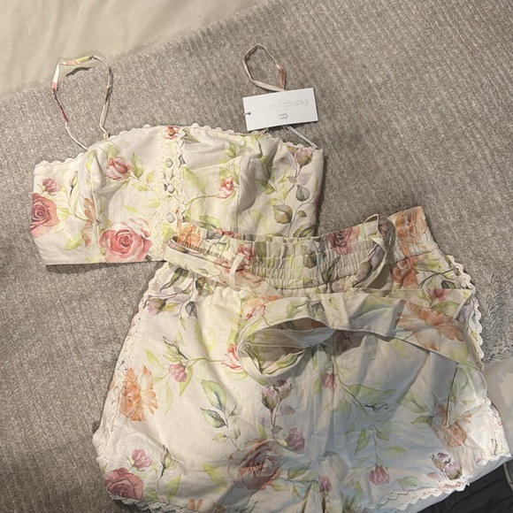 CAROLINE CONSTAS FLORAL LINEN SHORT SET - Picture 3 of 6